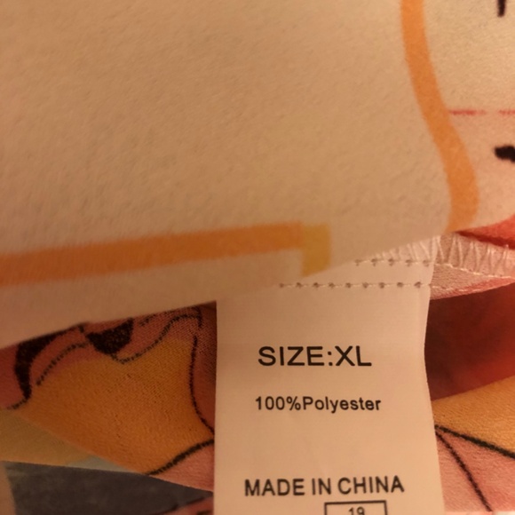 Just in Zeagoo Pink and Turquoise print blouse sz XL - Picture 5 of 9